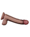 LoveToy - Dubbellaags Siliconen Dildo - 22,5 cm x Ø 4,2 cm - Bruin-Laced-up.nl