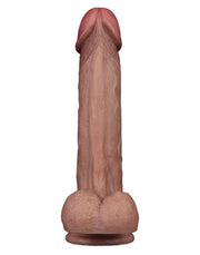 LoveToy - Dubbellaags Siliconen Dildo - 22,5 cm x Ø 4,2 cm - Bruin-Laced-up.nl