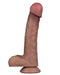LoveToy - Dubbellaags Siliconen Dildo - 22,5 cm x Ø 4,2 cm - Bruin-Laced-up.nl