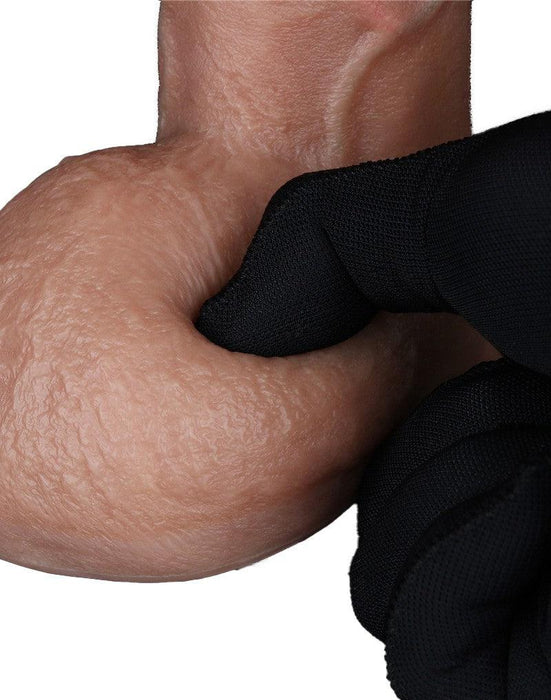 LoveToy - Dubbellaags Siliconen Dildo - 23,5 cm x Ø 4,3 cm - Bruin-Laced-up.nl