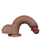 LoveToy - Dubbellaags Siliconen Dildo - 23,5 cm x Ø 4,3 cm - Bruin-Laced-up.nl