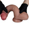 LoveToy - Dubbellaags Siliconen Dildo - 23,5 cm x Ø 4,3 cm - Bruin-Laced-up.nl