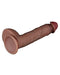 LoveToy - Dubbellaags Siliconen Dildo - 23,5 cm x Ø 4,3 cm - Bruin-Laced-up.nl