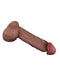 LoveToy - Dubbellaags Siliconen Dildo - 23,5 cm x Ø 4,3 cm - Bruin-Laced-up.nl