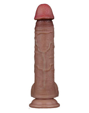 LoveToy - Dubbellaags Siliconen Dildo - 23,5 cm x Ø 4,3 cm - Bruin-Laced-up.nl