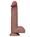 LoveToy - Dubbellaags Siliconen Dildo - 23,5 cm x Ø 4,3 cm - Bruin-Laced-up.nl