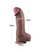 LoveToy - Dubbellaags Siliconen Dildo XXL - Lengte 33 cm - Diameter 7.6 cm - Bruin-Erotiekvoordeel.nl
