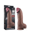 LoveToy - Dubbellaags Siliconen Dildo XXL - Lengte 33 cm - Diameter 7.6 cm - Bruin-Erotiekvoordeel.nl