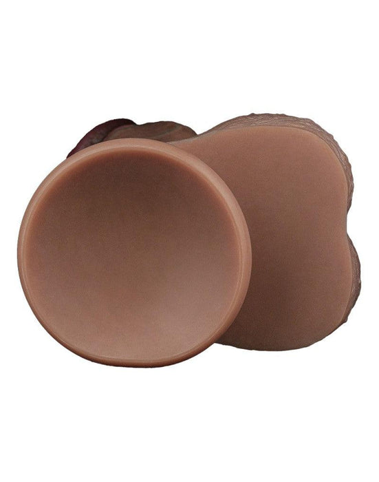 LoveToy - Dubbellaags Siliconen Dildo XXL - Lengte 33 cm - Diameter 7.6 cm - Bruin-Erotiekvoordeel.nl