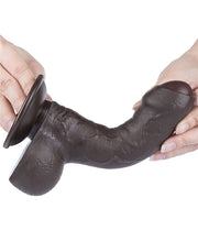 LoveToy - Dubbellaags Sliding Skin Dildo - 18,3 cm x Ø 3,5 cm - Bruin-Laced-up.nl