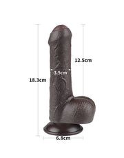LoveToy - Dubbellaags Sliding Skin Dildo - 18,3 cm x Ø 3,5 cm - Bruin-Laced-up.nl