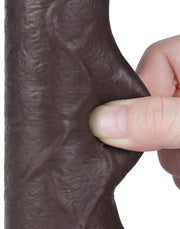 LoveToy - Dubbellaags Sliding Skin Dildo - 18,3 cm x Ø 3,5 cm - Bruin-Laced-up.nl