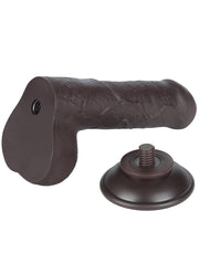 LoveToy - Dubbellaags Sliding Skin Dildo - 18,3 cm x Ø 3,5 cm - Bruin-Laced-up.nl