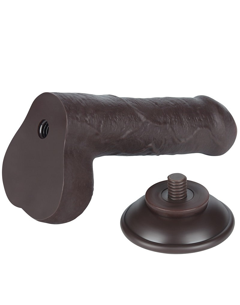 LoveToy - Dubbellaags Sliding Skin Dildo - 18,3 cm x Ø 3,5 cm - Bruin-Laced-up.nl