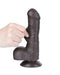 LoveToy - Dubbellaags Sliding Skin Dildo - 18,3 cm x Ø 3,5 cm - Bruin-Laced-up.nl
