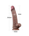 LoveToy - Dubbellaagse Siliconen Dildo - Lengte 29.5 cm - Diameter 5.5 cm - Bruin-Laced-up.nl