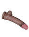 LoveToy - Dubbellaagse Siliconen Dildo - Lengte 29.5 cm - Diameter 5.5 cm - Bruin-Laced-up.nl