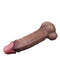 LoveToy - Dubbellaagse Siliconen Dildo - Lengte 29.5 cm - Diameter 5.5 cm - Bruin-Laced-up.nl