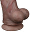 LoveToy - Dubbellaagse Siliconen Dildo - Lengte 29.5 cm - Diameter 5.5 cm - Bruin-Laced-up.nl