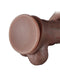 LoveToy - Dubbellaagse Siliconen Dildo - Lengte 29.5 cm - Diameter 5.5 cm - Bruin-Laced-up.nl