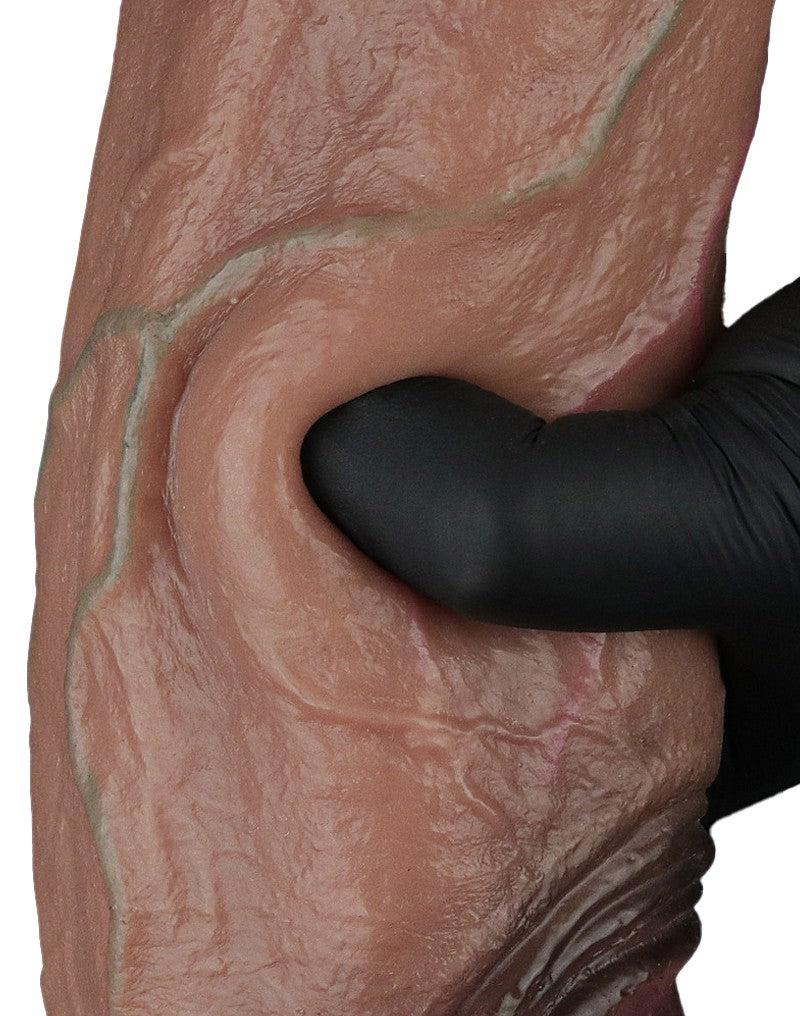LoveToy - Gode en silicone double couche XXL - Longueur 28 cm - Diamètre 7,4 cm - Bruin-Laced-up.nl
