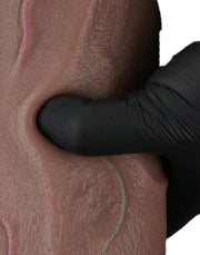 LoveToy - Dubbellaagse Siliconen Dildo XXL - Lengte 31 cm - Diameter 7.6 cm - Bruin-Erotiekvoordeel.nl