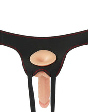 LoveToy - Easy Strap-on Set Met Dildo - 19 cm Met Balzak - Lichte Huidskleur-Erotiekvoordeel.nl