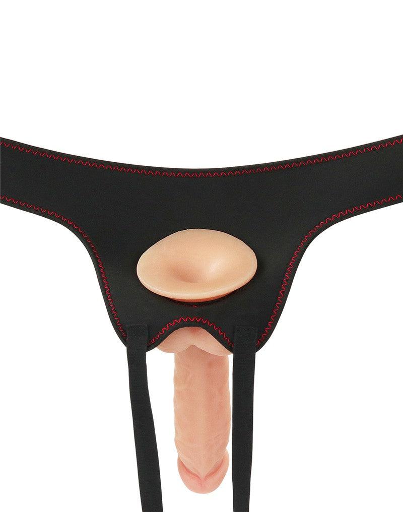 LoveToy - Easy Strap-on Set Met Dildo - 19 cm Met Balzak - Lichte Huidskleur-Erotiekvoordeel.nl