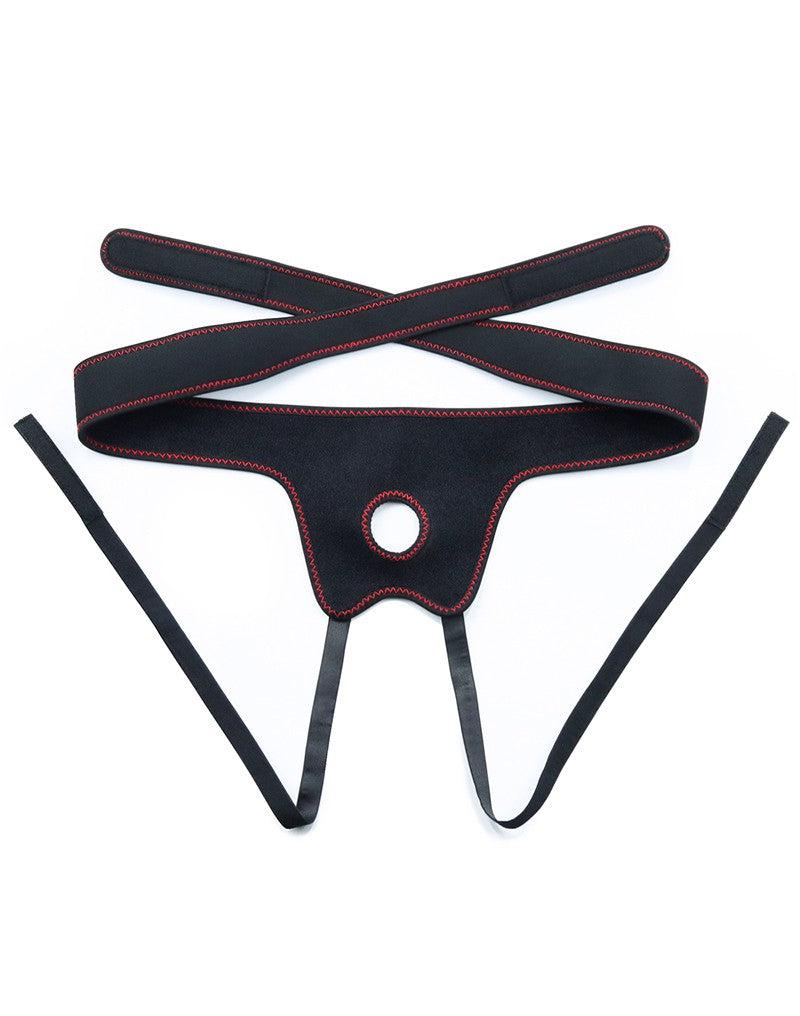 LoveToy - Easy Strap-on Set Met Dildo - 19 cm Met Balzak - Lichte Huidskleur-Erotiekvoordeel.nl