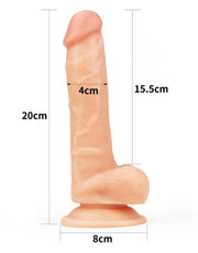 LoveToy - Easy Strap-on Set Met Dildo - 19 cm Met Balzak - Lichte Huidskleur-Erotiekvoordeel.nl