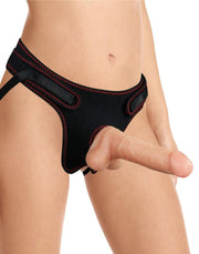 LoveToy - Easy Strap-on Set Met Dildo - 19 cm Met Balzak - Lichte Huidskleur-Erotiekvoordeel.nl