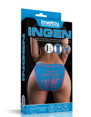 LoveToy - Getting me Wet - Bedrukt Vibrerend Sexy Slipje - Blauw-laced-up.nl