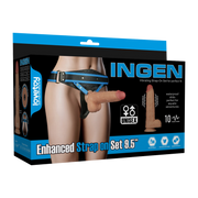LoveToy - Ingen - Vibrerende Strap-on Set - Lengte 24 cm - Lichte Huidskleur-Erotiekvoordeel.nl