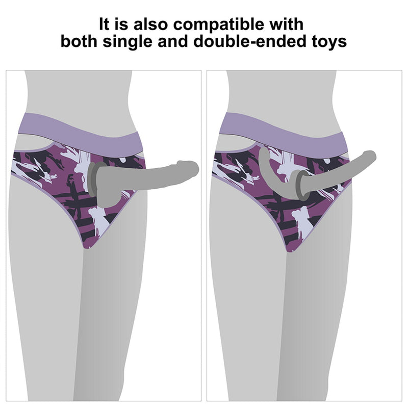 LoveToy - Ingen - Violet Strap-on Slipje - Maat M/L - Paars-Erotiekvoordeel.nl