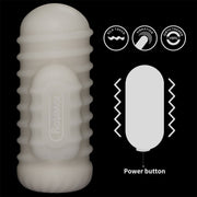 LoveToy - Knights Ring - Vibrerende Dual Purpose Sleeve - Golvend - Wit-Erotiekvoordeel.nl