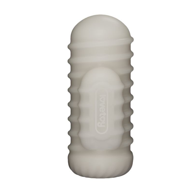 LoveToy - Knights Ring - Vibrerende Dual Purpose Sleeve - Golvend - Wit-Erotiekvoordeel.nl