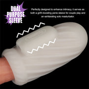 LoveToy - Knights Ring - Vibrerende Dual Purpose Sleeve - Spiraal - Wit-Erotiekvoordeel.nl