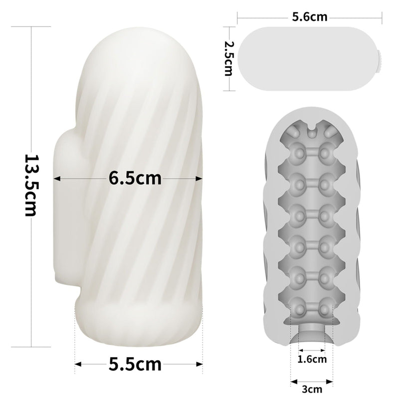 LoveToy - Knights Ring - Vibrerende Dual Purpose Sleeve - Spiraal - Wit-Erotiekvoordeel.nl