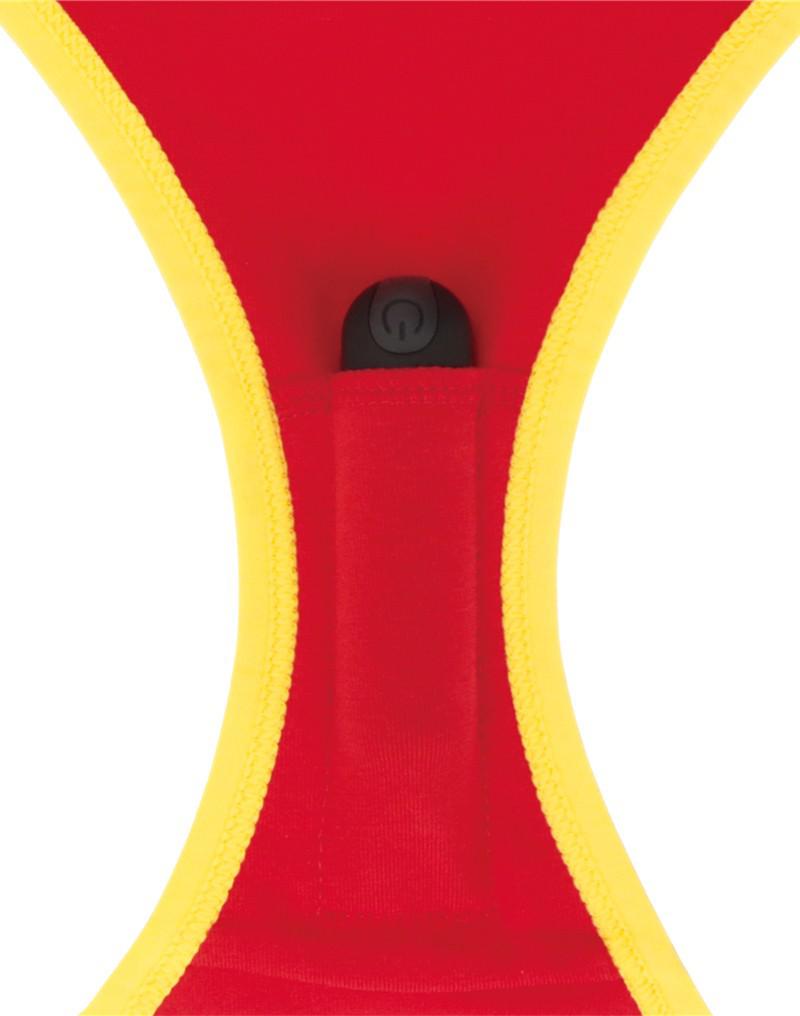 LoveToy - Let's Vibe and Fuck - Bedrukt Vibrerend Sexy Slipje - Rood-laced-up.nl
