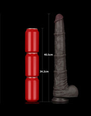 LoveToy - Nature Cock - Dubbellaags Buigbare Dildo met Aders - 40 cm - Bruin-Erotiekvoordeel.nl