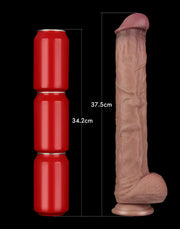 LoveToy - Nature Cock - Dubbellaags Buigbare XXL Dildo - 37,5 cm-Erotiekvoordeel.nl