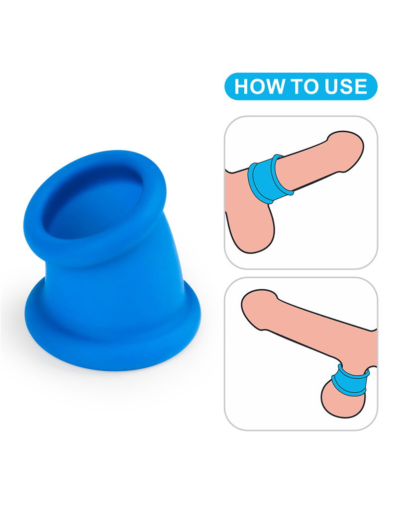 LoveToy - Pinnacle Pro - Tapered Squeeze Cockring - Blauw-Erotiekvoordeel.nl