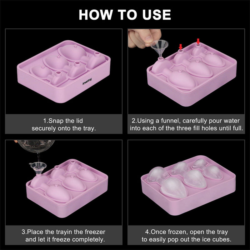LoveToy - Siliconen IJsblokjesvorm - Buttplug Set - Lila-Erotiekvoordeel.nl
