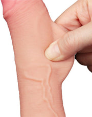 LoveToy - Gode « Sliding Skin » - Gode double couche - Longueur 19,5 cm - Diamètre 3,5 cm - Peau Claire - Laced-up.nl