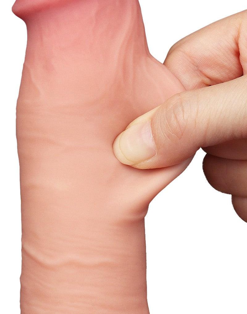 LoveToy - Sliding Skin Dildo - Lengte 20 cm - Diameter 3.9 cm - Lichte Huidskleur-Erotiekvoordeel.nl