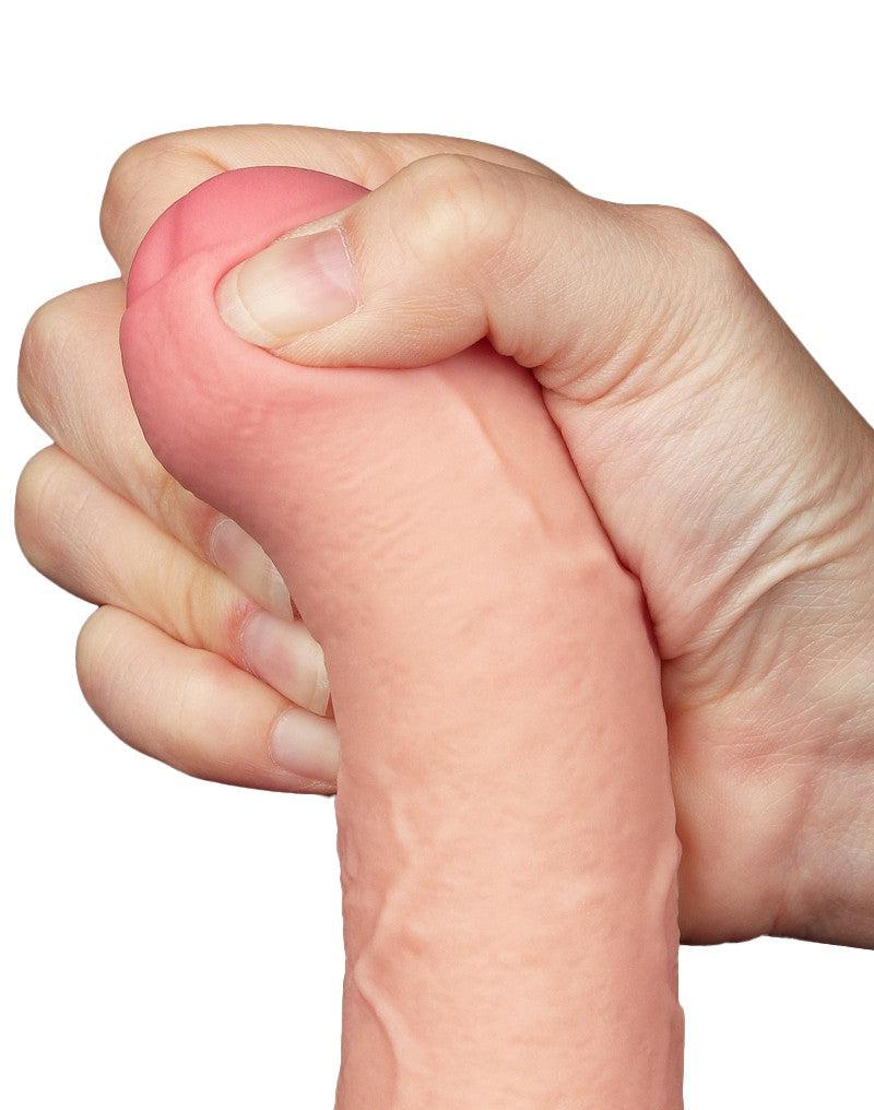 LoveToy - Sliding Skin Dildo - Lengte 20 cm - Diameter 3.9 cm - Lichte Huidskleur-Erotiekvoordeel.nl
