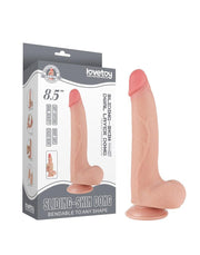 LoveToy - Sliding Skin Dildo - Lengte 20.8 cm - Diameter 4 cm - Lichte Huidskleur-Erotiekvoordeel.nl