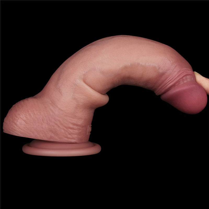 LoveToy - Sliding Skin Vibrerende Dildo Pro II - Met Afstandsbediening - 21,5 cm - Lichte Huidskleur-Erotiekvoordeel.nl