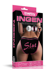 LoveToy - Slut - Bedrukt Vibrerend Sexy Slipje - Zwart-laced-up.nl