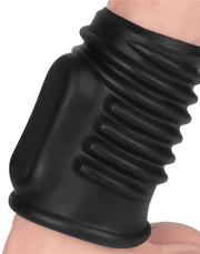 LoveToy - Spiral Knights Ring - Vibrerende Penis Sleeve - Ø 3,7 cm - Zwart-Erotiekvoordeel.nl